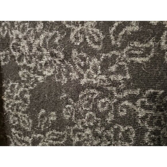 Tahari Wool Blend Sweater Wrap Cardigan Women's LRG Black Floral Warm Comfy Cowl - Picture 5 of 10